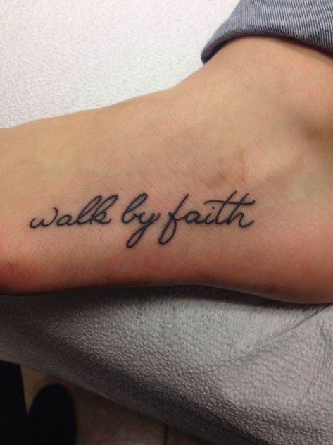 Walk With God Tattoo, By Faith Tattoo, Walk By Faith Tattoo, Walk By Faith Foot Tattoo, Faith Foot Tattoos, Faith Tattoo Designs, 27 Tattoo, Faith Tattoo On Wrist, Tattoo On Wrist