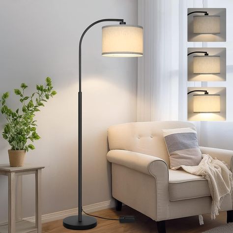 Boncoo LED Floor Lamp Fully Dimmable Modern Standing Lamp Arc Floor Lamp with Adjustable Drum Shade, Gold Tall Pole Reading Lamp Corner Light for Living Room Bedroom Study Room, Bulb Included - Amazon.com Modern Standing Lamp, Modern Standing Lamps, Dimmable Floor Lamp, Arch Light, Floor Lamp For Living Room, Bedroom Study Room, Pole Lamps, Arc Floor Lamp, Practical Lighting