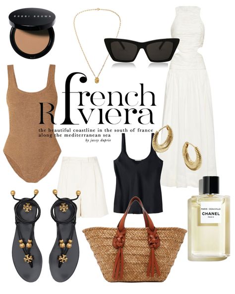 French Riviera Fashion Summer, South Of France Vacation Outfits, French Riviera Outfits Spring, French Riviera Outfits Summer, French Riviera Aesthetic Outfit, French Riveria Style, French Riviera Style Outfits, French Beach Style, French Riviera Outfits