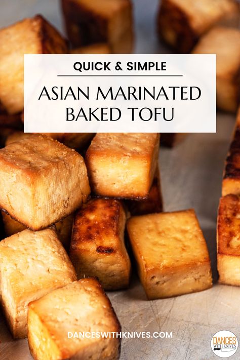 baked tofu on a sheet pan Basic Tofu Marinade, Asian Marinated Tofu, Marinated Baked Tofu, Baked Tofu Marinade, Asian Tofu Marinade, Marinated Tofu Recipes, Easy Tofu Marinade, Tofu Marinade Recipes, Asian Tofu