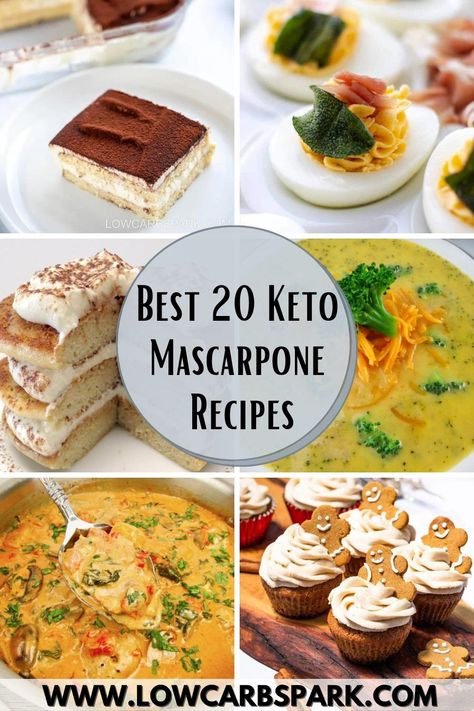 Best 20 Mascarpone Recipes via @lowcarbspark Keto Mascarpone, Recipes With Mascarpone Cheese, Low Carb Gingerbread Cookies, Cheese Its, Low Carb Gingerbread, High Protein Low Carb Diet, Make Almond Flour, Mascarpone Recipes, Delicious Keto Recipes