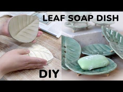 (217) DIY Leaf Soap Dish // Ceramic Soap Dish Tutorial - YouTube Diy Soap Dish Holder, Soap Dish Diy, Easy Pottery, Pottery Games, Soap Dish Ceramic, Diy Dish Soap, Diy Leaf, Diy Dish, Driftwood Art Diy