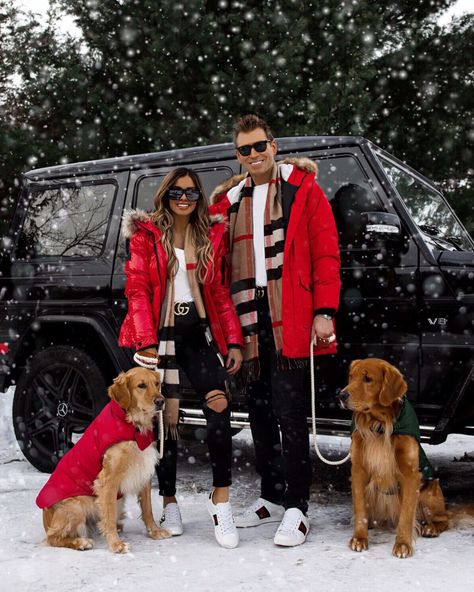 Christmas Day - Mia Mia Mine Christmas Outfit Ideas For Family, Maria Vizuete, Mia Mia Mine, Red Puffer Jacket, Couple Matching Outfits, Tech Women, Mia Mia, Couple Fits, Streetstyle Outfit