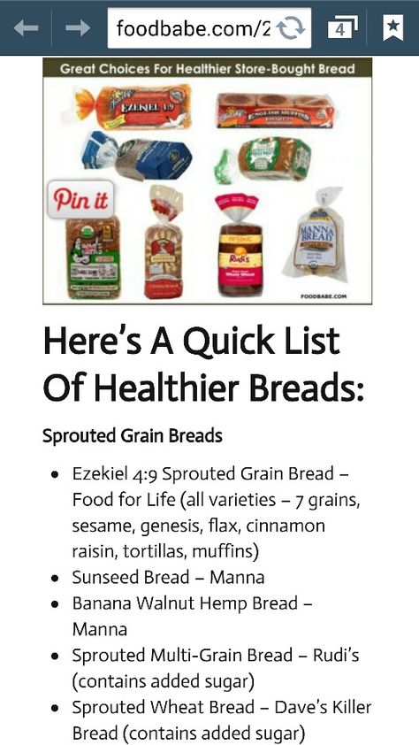 Healthiest store bought bread options #nutrition #diet #vegan #healthy Bread Replacement Healthy, Healthy Homemade Bread Clean Eating, Best Bread For Diabetics To Eat, Healthy Bread Store Bought, Best Healthy Snacks To Buy Grocery Store, Healthy Store Bought Snacks, Sprouted Wheat Bread, Sprouted Grain Bread, Multi Grain Bread