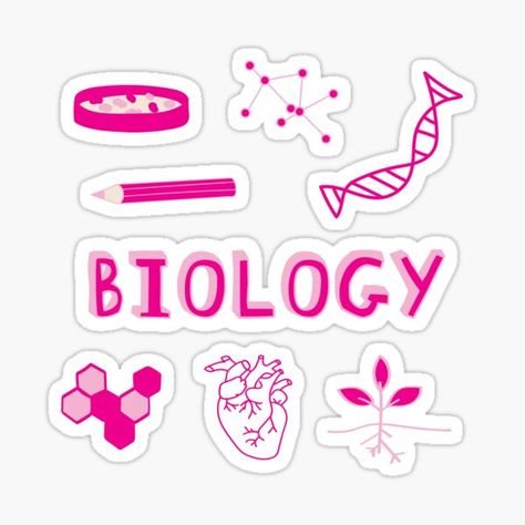 Pink Biology Aesthetic, Stickers Science Aesthetic, Biology Stickers Aesthetic, Biology Stickers Goodnotes, Cute Biology Stickers, Science Biology Stickers Printable, Physical Science Stickers, Biology Major, Dna Helix