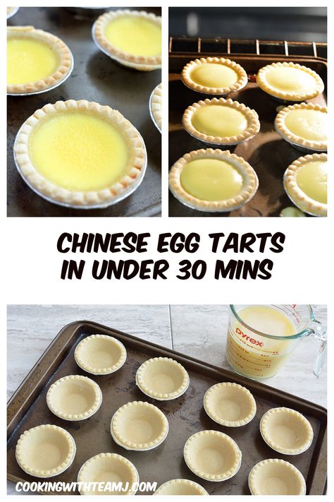 Chinese Egg Tarts, Easy Egg Tart Recipe, Chinese Egg Custard Tart Recipe, Egg Tarts Recipe, Chinese Bakery Recipes, Egg Tart Recipe Hong Kong, Chinese Egg Tart Recipe, Portuguese Tart, Chinese Egg Tart