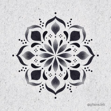 Ornamental tattoo Soft Mandala Tattoo, Dot Work Tattoo Mandala, Dainty Tats, Simple Mandala Tattoo, Dots Tattoo, Dot Work Mandala, Geometric Tattoo Pattern, Tiki Tattoo, Mandala Ideas