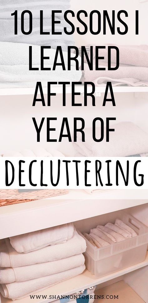 10 lessons I learned after a year of decluttering - Yes It took us over a year to declutter our home.I had never heard of the word “declutter”, until a few years ago.  I must have been living under a rock!  Today I am sharing 10 lessons I learned after a year of decluttering. #decluttering #declutter #minimalist #minimalism #simpleliving Decluttering Inspiration, Declutter Home, Declutter Challenge, Getting Rid Of Clutter, Declutter Your Life, Organizing Hacks, Clutter Free Home, Living Under A Rock, Clearing Clutter