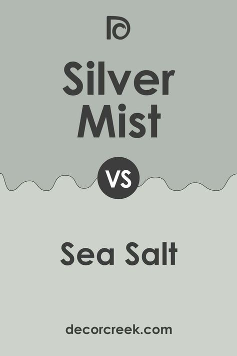 SW Silver Mist vs SW Sea Salt by Sherwin Williams Bm Silver Mist, Sw Silver Mist, Silver Mist Sherwin Williams, Sherwin Williams Silver Mist, Sw Silver Strand, Silver Strand Paint, Sw Sea Salt, Sea Salt Paint, Sherman Williams