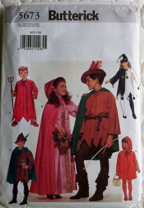 25  OFF Butterick 5673 Boys & Girls Sewing by Sutlerssundries, $7.00 Robin Hood Costume, Halloween Costume Patterns, Costume Sewing Patterns, Butterick Pattern, Costume Patterns, Princess Costume, Butterick Sewing Pattern, Dress Up Costumes, Costume Collection