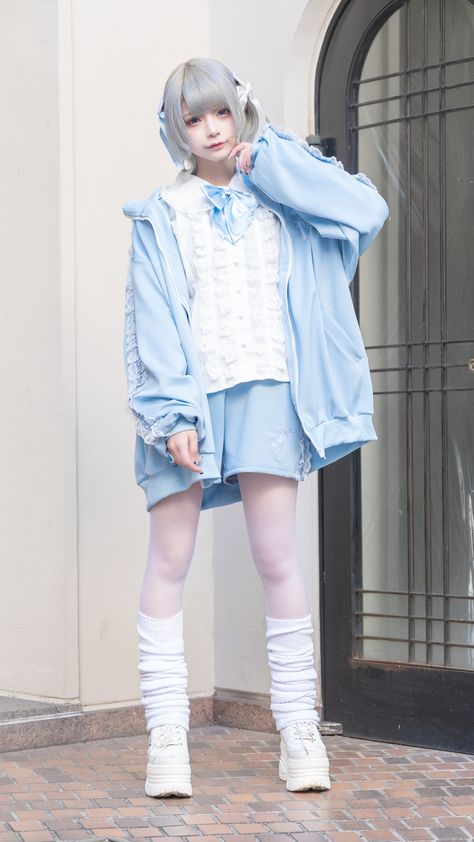 Tenshi Kawaii Style, Tenshi Kaiwai Outfits, Mizuiro Aesthetic, Tenshi Kaiwai Fashion, Interesting Outfits, Pastel Fashion, Kawaii Fashion Outfits, Alt Fashion, Japanese Street Fashion