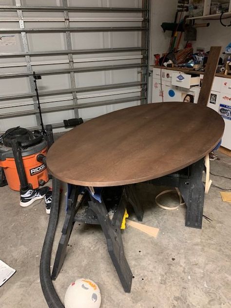 Diy Oval Table Top, Oval Breakfast Nook Table, Diy Oval Dining Table, Marigold Kitchen, Oval Kitchen Table, Hairpin Dining Table, Oval Dining Room Table, Breakfast Nook Table, Diy Table Top