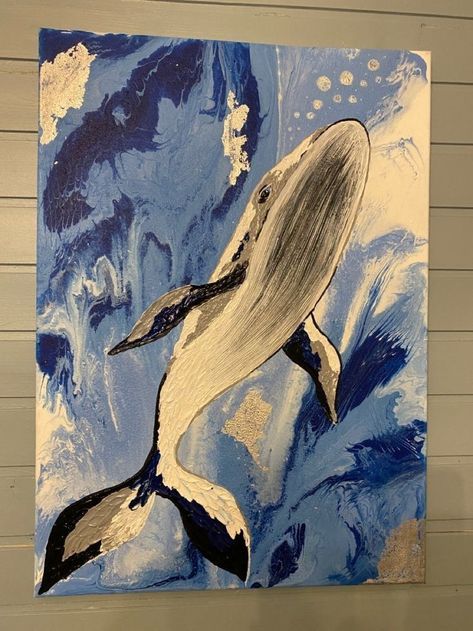 Whale Painting, Canvas Painting Designs, Art Painting Gallery, Small Canvas Art, Arte Inspo, Diy Canvas Art Painting, Art Inspiration Painting, Mini Canvas Art, Painting Art Projects