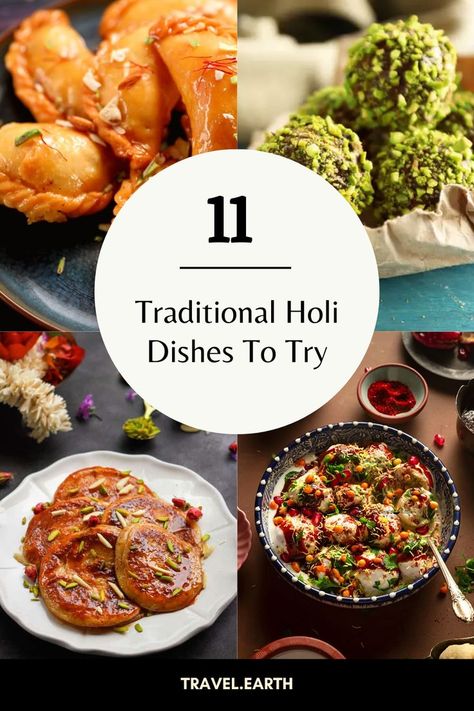 Holi is all about having fun with friends and family, and this usually involves colourful holi food. Almost every region of India has its own specific Holi dishes (Holi sweets and snacks), along with their own customs. So here are some delicious Holi dishes from around India that you can eat to feel like it’s always Holi. Holi Food, Holi Sweets, Having Fun With Friends, Holi Recipes, Sweet Dumplings, Indian Cooking Recipes, Fun With Friends, Potato Curry, Party Dishes