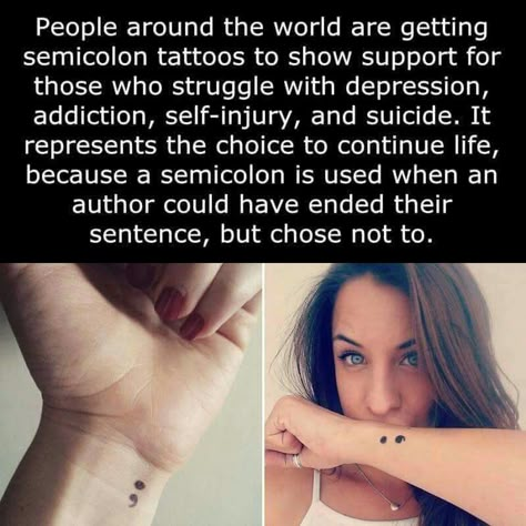 Semicolon Tattoo, Tattoo Designs And Meanings, Trendy Tattoos, Meaningful Tattoos, Faith In Humanity, Tiny Tattoos, Inspirational Tattoos, Cute Tattoos, The Words