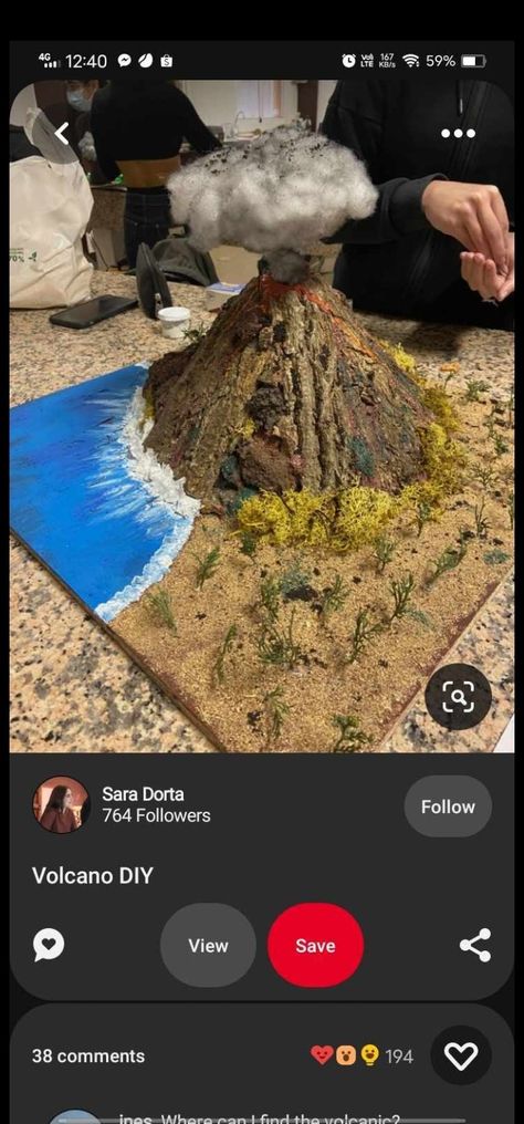 Volcano Project For Kids Science Fair, Volcano Model Project, Volcano Science Fair Project, Paper Mache Volcano, Homemade Volcano, Volcano Science Projects, Volcano Model, Volcano Projects, School Exhibition