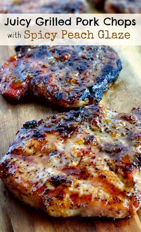 Peach Glaze, Pork Chop Recipes Crockpot, Easy Pork Chops, Pork Chop Recipes Baked, Grilled Dinner, Diner Recept, Pork Dinner, Grilled Pork Chops, Baked Pork