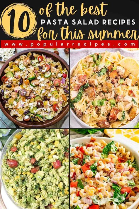 Pasta salads are a convenient make-ahead option for potlucks, cookouts, or picnics. They can be prepped in advance and are the perfect side dish for a summer cookout. This list includes some very tasty summer pasta salad recipes. Camping Pasta Salad, Vinegar Pasta Salad, Greek Chicken Pasta, Delicious Pasta Salad, Summer Pasta Salad Recipes, Summer Picnic Food, Cookout Sides, Easy Potluck, Picnic Recipes