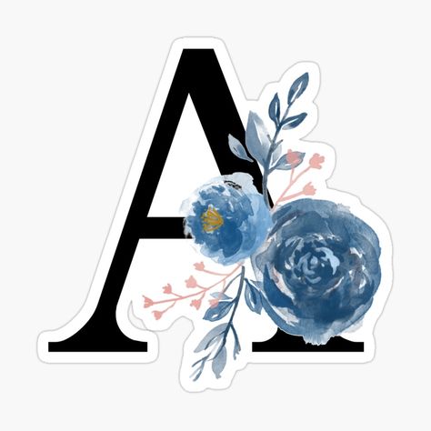 Letter A Sticker, Letter A, Floral Watercolor, Monogram, For Sale, Floral, Art