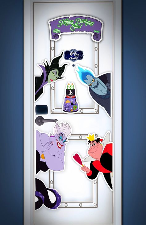 Disney Villains Decorations, Cruise Doors, Disney Cruise Door Decorations, Cruise Photos, Disney Cruise Door, Disney 2024, Cruise Door, Cabin Doors, Door Decorating