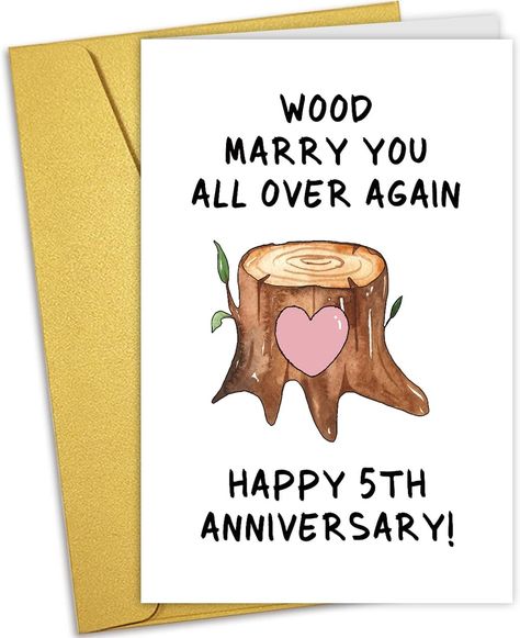 Amazon.com: Nchigedy Fifth Anniversary Card for Him, Funny Wood Anniversary Card from Wife, 5th Wedding Anniversary Card, 5 Years Married Gift for Husband : Electronics 5 Year Wedding Anniversary, Anniversary Cards For Him, Fifth Anniversary, Anniversary Cards For Husband, Married Gift, Wood Anniversary, 5th Wedding Anniversary, Anniversary Greeting Cards, Funny Anniversary Cards