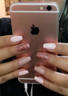 Cute Rose Gold Nails, Rose Gold Nails Acrylic, Themed Nails, Nails 2018, Her Nails, Summer Acrylic Nails, Coffin Nails Designs, Dream Nails, Pretty Acrylic Nails