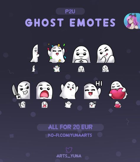 Get 9 Ghost Emotes for only 20EUR !! #twitchemotes #artist Cute Ghost, Ghost, Snoopy, Fictional Characters, Art