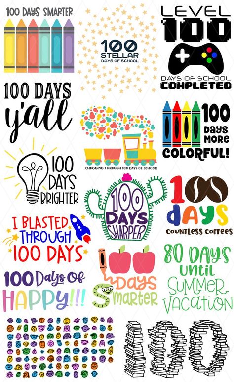 Download 15 Free 100 Days of School SVG Files for Cricut and Silhouette - and start the Countdown to Summer with a design by Pineapple Paper Co. #totallyfreesvg #freesvgfiles #freesvg #svgfiles #100thdayofschool #100daysofschool #100daysofschoolshirt #cricut #silhouettecameo #cricutmade 100days Of School Shirt, 100 Días De Clases, 100 Day Of School Project, 100 Day Celebration, School Celebration, Cricut Projects Beginner, 100th Day Of School, Free Cut Files, Free Valentine