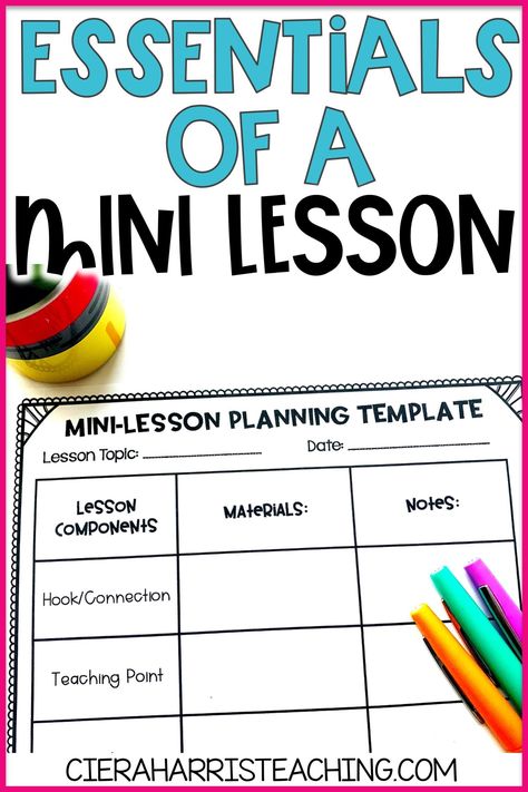 If you're looking for mini lesson tips and a free mini lesson plan template, you've found it! This blog post covers all the basics and essentials of a great mini lesson and offers a free template to plan them in your classroom. Just click the pin to check out these great tips! #minilesson #teachertips Mini Lesson Plan Template, Mini Lesson Ideas, Menu Format, Unit Plan Template, Reading Mini Lessons, Adjectives Activities, Classroom Routines And Procedures, Lesson Plan Examples, Top Teacher