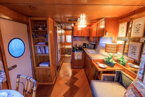 A 1954 Trailer Finds New Life as a Retro-Style Tiny Home Vintage Trailer Interior, Camper Interior Design, Vintage Camper Remodel, Midcentury Style, Trailer Interior, Vintage Rv, Retro Space, Mid Century Coffee Table, Trailer Home