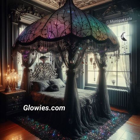 Gothic Canopy Bed, Fantasy Decor, Canopy Bed, Dreamy Art, Dream Rooms, Art