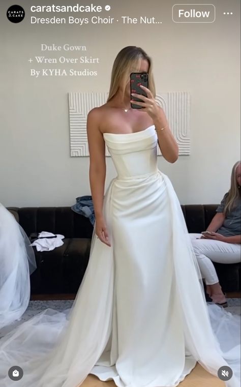 Wedding Gowns With Buttons Down The Back, Silk Sweetheart Wedding Dress, Mermaid Wedding Dress No Lace, Simple Ethereal Wedding Dress, Simple Wedding Dress Corset Top, Ruched Waist Wedding Dress, Classic Glam Wedding Dress, Clean Bridal Dress, Timeless Chic Wedding Dress