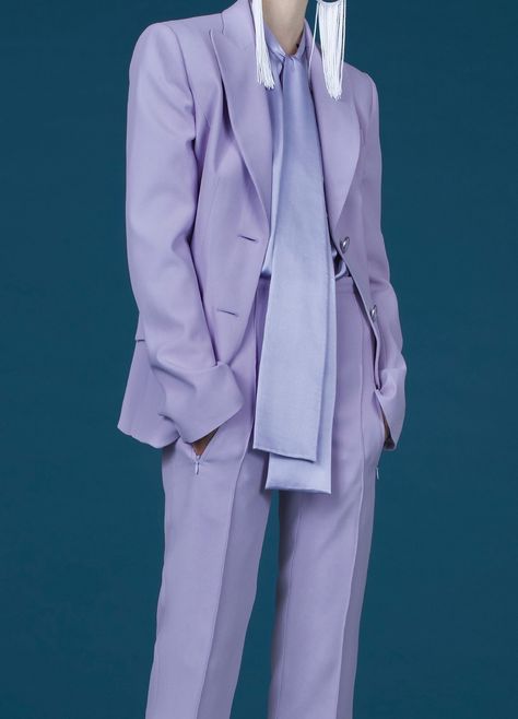 Purple Male Outfit, Lilac Suit Men, Pastel Aesthetic Outfit Men, Pastel Outfit Men, Monochromatic Outfit Men, Androgynous Formal Wear, Pastel Aesthetic Outfit, Korean Outfits Men, Lavender Suit