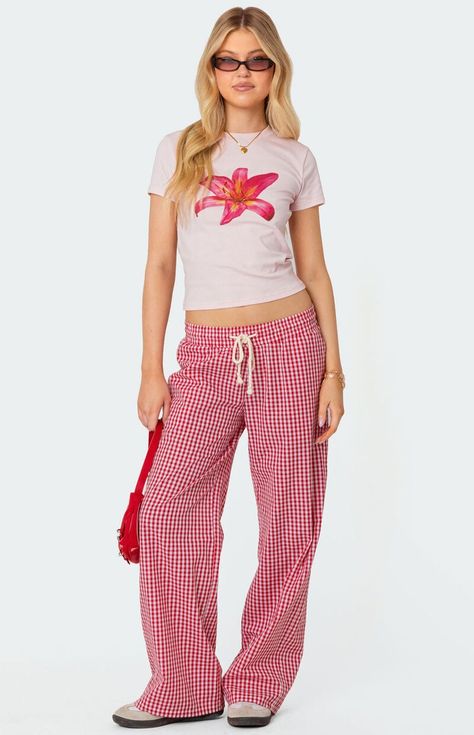 Taya Gingham Pants Gingham Pants, Red Fits, Swimwear Dress, Comfy Pants, Red Gingham, Baby T Shirt, Gingham Print, Weekend Getaway, Bottom Clothes