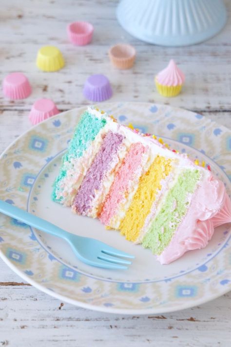 Rainbow Birthday Party Ideas, Cotton Candy Cake, Pastel Desserts, Cotton Candy Cakes, Rainbow Layer Cakes, Pastel Party, Rainbow Food, Rainbow Birthday Party, Candy Cake