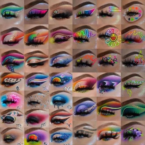 Eye Makeup Colorful, Disney Eye Makeup, Eye Makeup Natural, Crazy Eye Makeup, Makeup Colorful, Drag Make-up, Pretty Eye Makeup, Natural Make Up Looks, Cute Eye Makeup