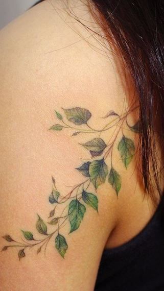 Vine Tattoo Meaning, Leaf Vine Tattoo, Flower Vine Tattoos, Ivy Tattoo, Green Tattoos, Vine Tattoo, Stylish Tattoo, Vine Tattoos, Botanical Tattoo