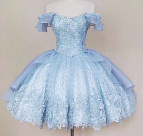 Blue Dama Dresses, Fancy Short Dresses, Festival Attire, Red Quinceanera Dresses, Dama Dresses, Quinceanera Dresses Blue, Prom Looks, Pretty Prom Dresses, Fairytale Dress