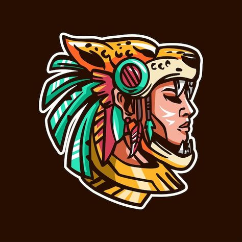 Vector guerrero, jaguar, cabeza, mascota... | Premium Vector #Freepik #vector #guerrero-azteca #azteca #cultura-azteca #maya Jaguar Vector, Jaguar Tattoo, Aztec Tattoo, Mexican Party Theme, Aztec Art, Anime Room, Mexican Party, Art Carved, Art Pop