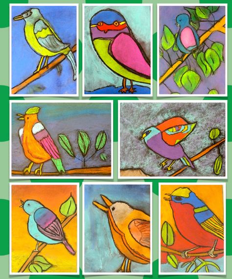 Chalk Bird Art Project | Deep Space Sparkle Spring Birds Painting, Animal Pastel Art, Bird Art Projects For Kids, Bird Art Projects, How To Draw A Bird, Pastel Art Ideas, Art Projects For Elementary, Intermediate Art, Creative Art Projects