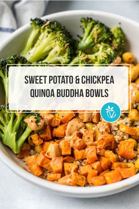 Build these Buddha bowls with quinoa, roasted sweet potatoes, broccoli and sautéed spiced chickpeas. Top liberally with a creamy, spicy peanut sauce that's a flavorful, umami delight. Fall Buddha Bowl, Peanut Buddha Bowl, Sweet Potato Buddha Bowl, Sweet Potatoes Broccoli, Buddha Bowl Sauce, Chickpea Quinoa, Potato Chickpea, Potatoes Broccoli, Spicy Peanut Sauce