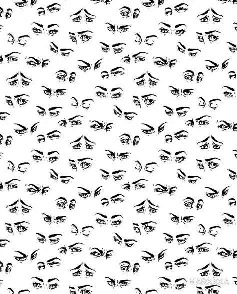 EYES Seamless pattern. by MARXXXA Elephant Line Drawing, Eye Sketches, Expressions Drawing, Cartoon Tutorial, Drawing Patterns, Body Part Drawing, Human Sketch, Cartoon Eyes Drawing, Drawing Cartoon Faces