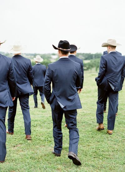 Cowboy groomsmen | Jen Dillender Cowboy Groomsmen, Groom Wedding Attire, Cowboy Wedding, Boda Mexicana, Wedding Groomsmen, Country Wedding Dresses, Southern Weddings, Groomsmen Attire, Western Wedding