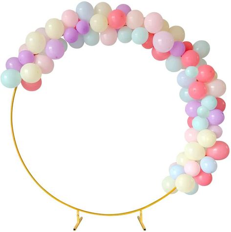 YOGRTECH Round Backdrop Stand,7.2 ft Golden Circle Wedding Arch,Balloon Arch Holder Kit,Balloon Flower Ring Stand Circle for Round Balloon Arch, Circle Wedding Arch, Party Garden Decoration, Birthday Party Garden, Balloon Arch Frame, Arch Balloon, Round Backdrop, Round Balloons, Gold Wedding Decorations