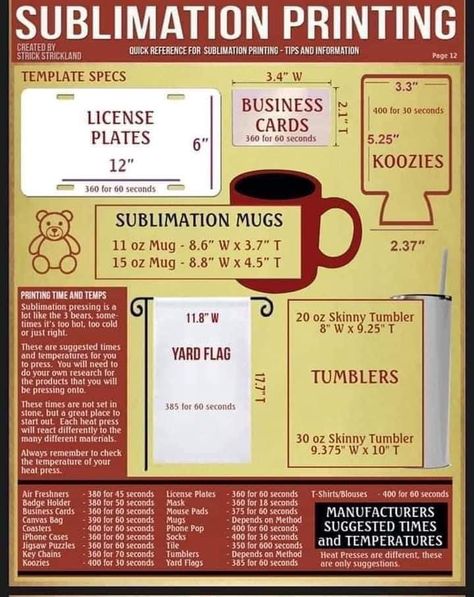 Sublimation Heat Press Chart, Heat Press Projects, Tshirt Printing Business, Cricut Projects Easy, Cricut Explore Air Projects, Sublimation Gifts, Sublimation Ideas Projects Inspiration, Cricut Projects Beginner, Tumbler Cups Diy