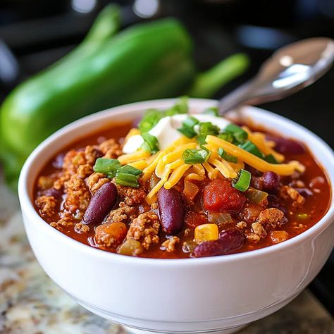 Award Winning Turkey Chili Recipe - cookingwithsandra.com Turkey And Bean Chili, Lean Chili Recipe, Turkey Chilli Recipes, Crockpot Turkey Chili Recipe, Best Turkey Chili Recipe, Three Bean Turkey Chili, Turkey Chili Recipe Crockpot, Turkey Chile, Turkey Chilli