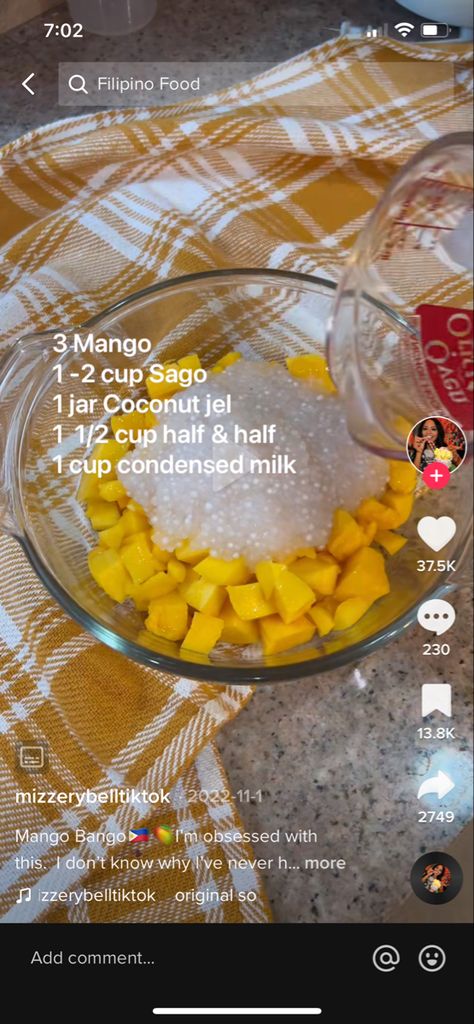 Mango Bango Recipe, Mango Bango, Food Projects, How To Eat Better, Filipino Recipes, Dinner Time, Yum Yum, Nom Nom, Food Ideas