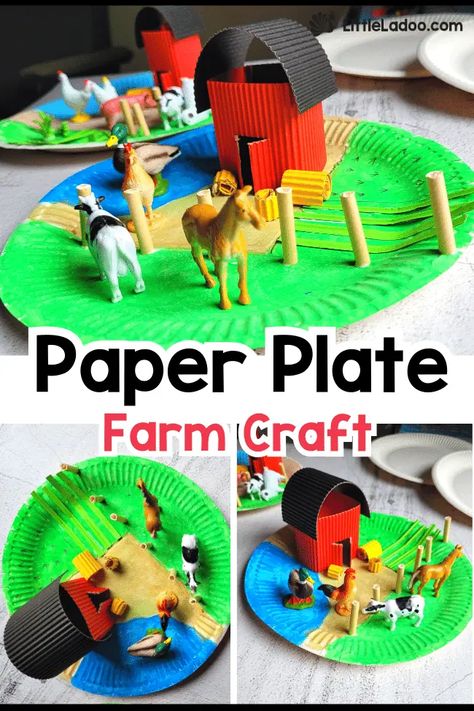 Paper Plate Farm Craft Farm Themed Crafts, K4 Crafts, Bunny Pillows, Popsicle Stick Crafts For Kids, Diy Dollar Tree Crafts, Cow Craft, Meat Trays, Crafts With Paper, Scarecrow Crafts