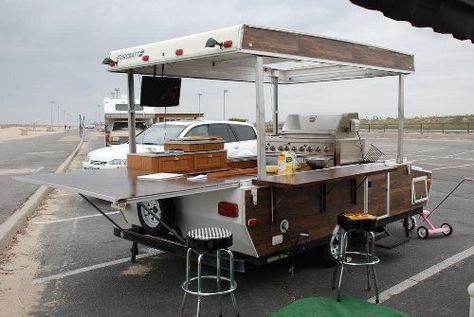 I have a few of these sitting around. Rolling Kitchen Tailgating Trailers, Pop Up Trailer, Rv Kitchen, Tent Trailer, Popup Camper, Food Trailer, Bbq Pit, Pop Up Camper, Camp Kitchen