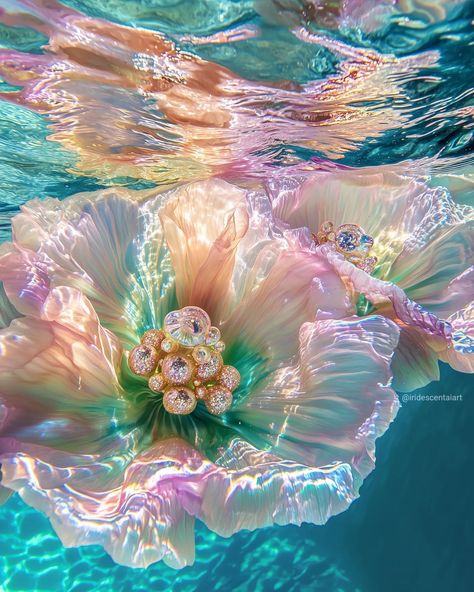 𝖀𝖓𝖉𝖊𝖗 𝖙𝖍𝖊 𝖘𝖊𝖆 🌊🌸🌼 #UnderTheSea #IridescentFlowers #IridescentAIArt #Iridescent #IridescentArt #Ocean #SummerVibes #SummerVibes #SummerMood Sea With Flowers, Reflective Photography, Under The Sea Background, Brain Storming, Under Sea, Under The Ocean, Nice Photos, Sea Design, Iphone Background Wallpaper